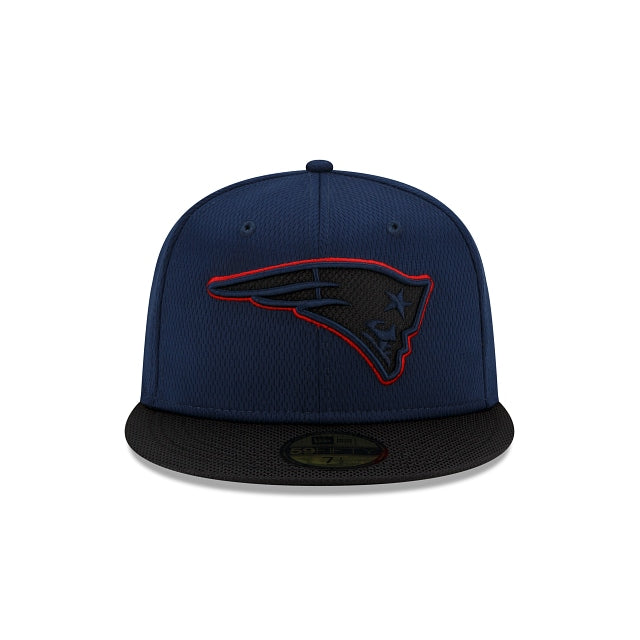 New Era New England Patriots NFL Sideline Road 2021 Navy Blue 59FIFTY Fitted Hat