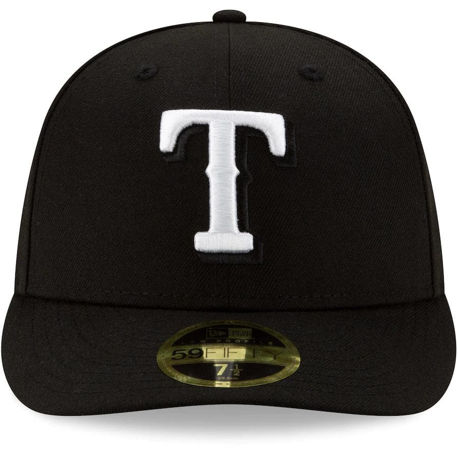 New Era Texas Rangers Black Low Profile 59FIFTY Fitted Hat
