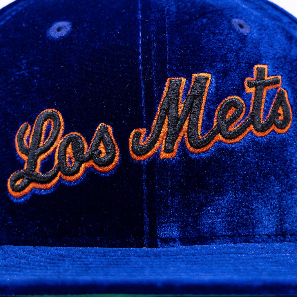 New Era Los Mets 50th Anniversary Blue Velvet/Orange 59FIFTY Fitted Hat