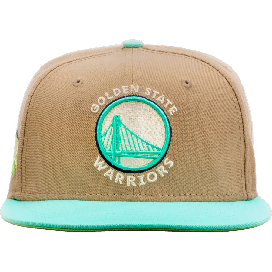 New Era x Shoe Palace Golden State Warriors 'Winter Wonderland' Beige/Mint 2023 59FIFTY Fitted Hat