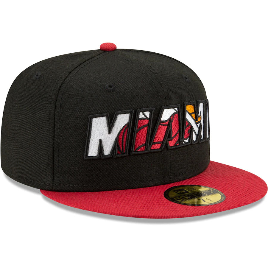 New Era Miami Heat 2021 NBA Draft Black/Red 59FIFTY Fitted Hat