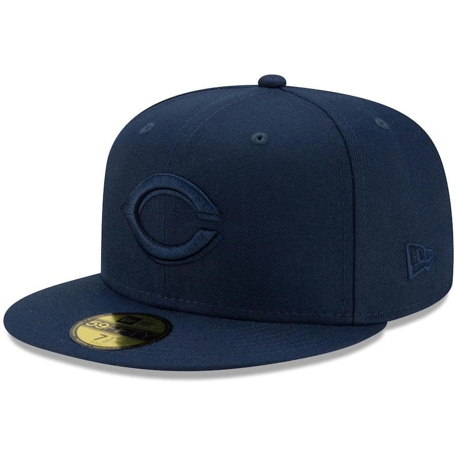 New Era Cincinnati Reds Navy Cooperstown Collection Oceanside Red Under Visor 59FIFTY Fitted Hat
