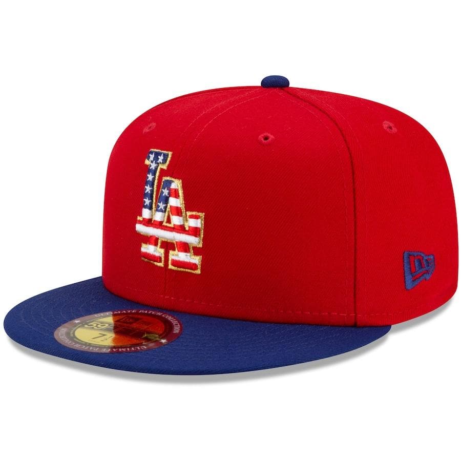 New Era Los Angeles Dodgers Americana Patch Red 2021 59FIFTY Fitted Hat