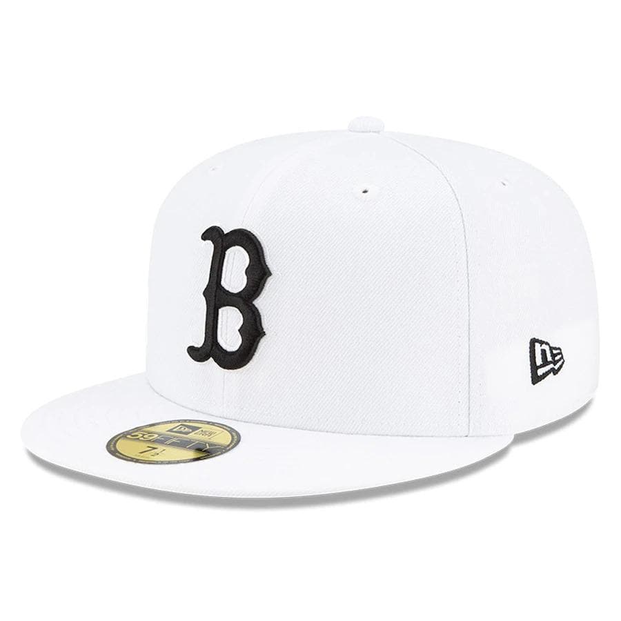 White fitted boston red sox hat Clearance