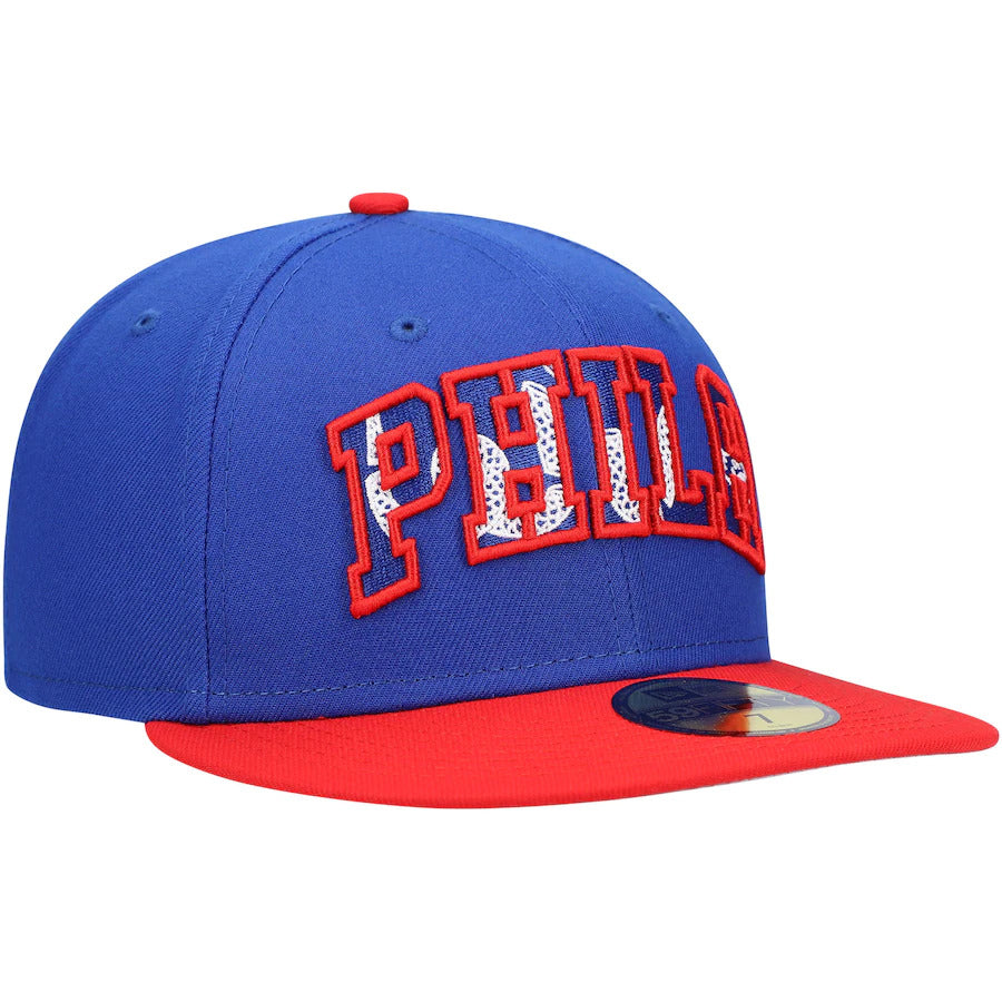 New Era Philadelphia 76ers 2021 NBA Draft Royal Blue/Red 59FIFTY Fitted Hat
