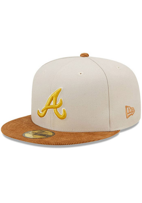 New Era Atlanta Braves Cream/Brown Corduroy Visor 2022 59FIFTY Fitted Hat