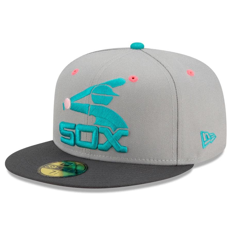 New Era Grey Chicago White Sox Hot Pink Undervisor 59FIFTY Fitted Hat