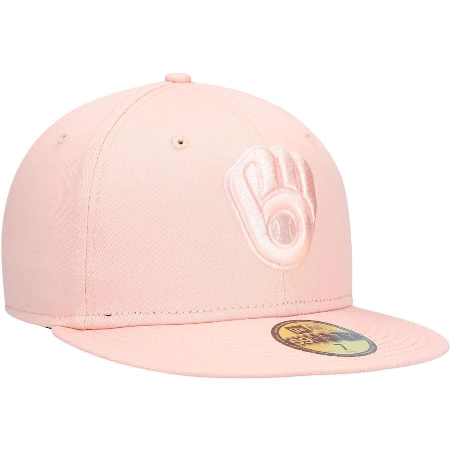 New Era Milwaukee Brewers Pink Tonal Blush Sky 59FIFTY Fitted Hat