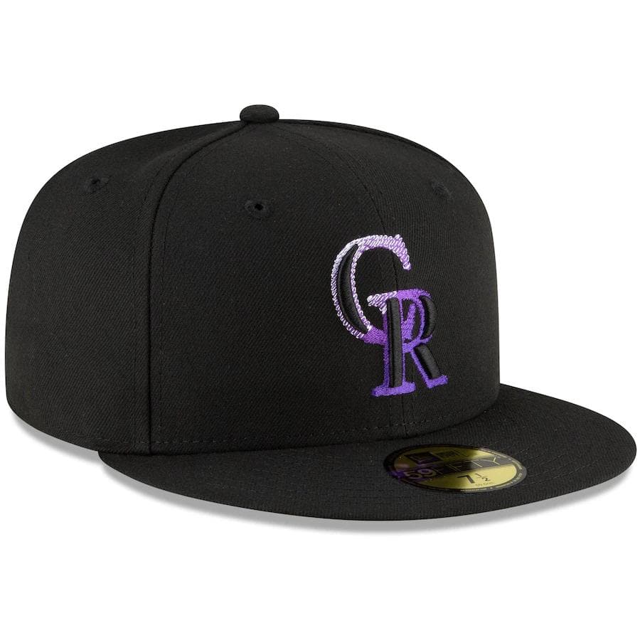 New Era Colorado Rockies Black Color Dupe 59FIFTY Fitted Hat