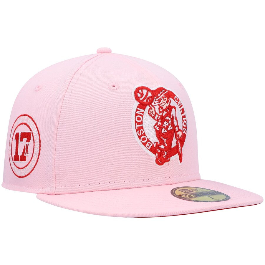 New Era  Boston Celtics Pink/Red Candy Cane 59FIFTY Fitted Hat