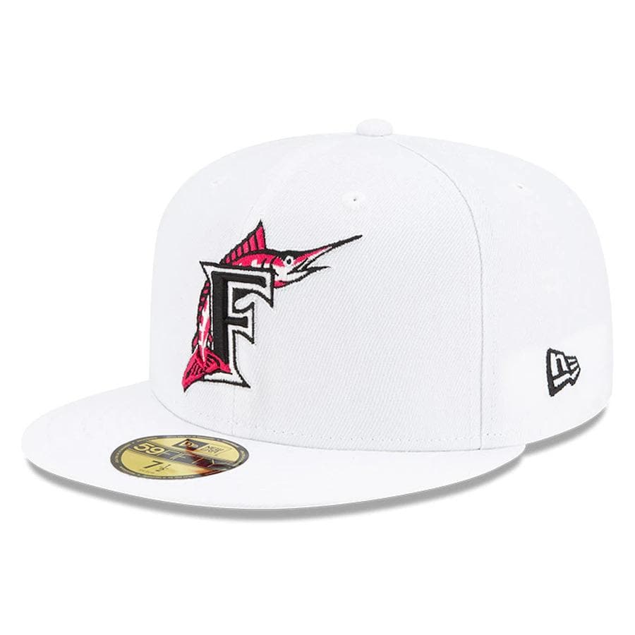 New Era White Florida Marlins Floral Undervisor 59FIFTY Fitted Hat