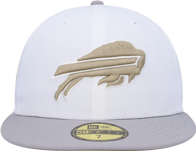 New Era White/Gray Buffalo Bills 50th Anniversary Gold Undervisor 59FIFTY Fitted Hat