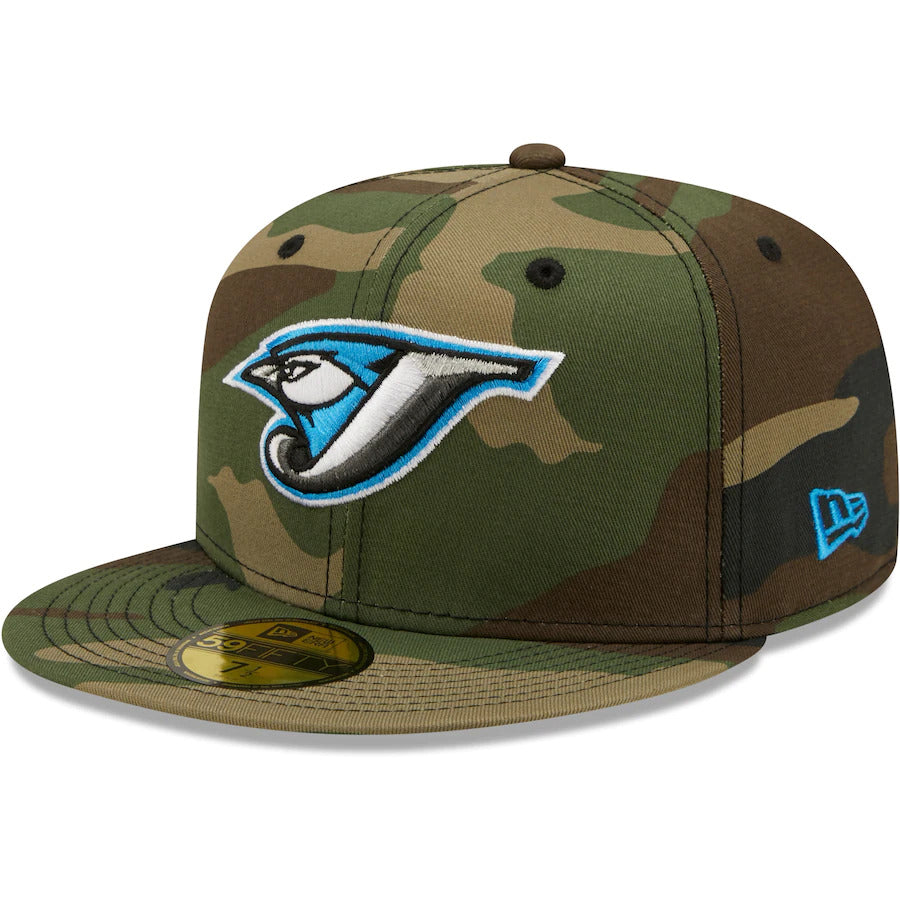 New Era Camo Toronto Blue Jays 30th Season Patch Woodland Undervisor 59FIFTY Fitted Hat