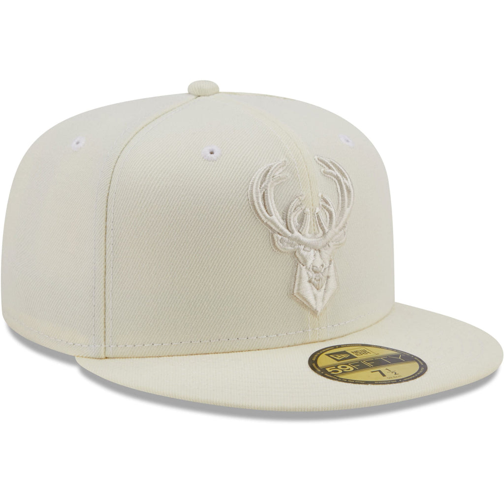New Era Milwaukee Bucks Cream 59FIFTY Fitted Hat