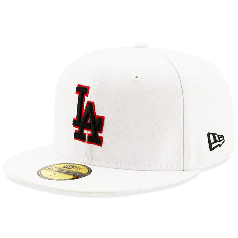 New Era White Los Angeles Dodgers 1st World Series Championship Patch Red Undervisor 59FIFTY Fitted Hat