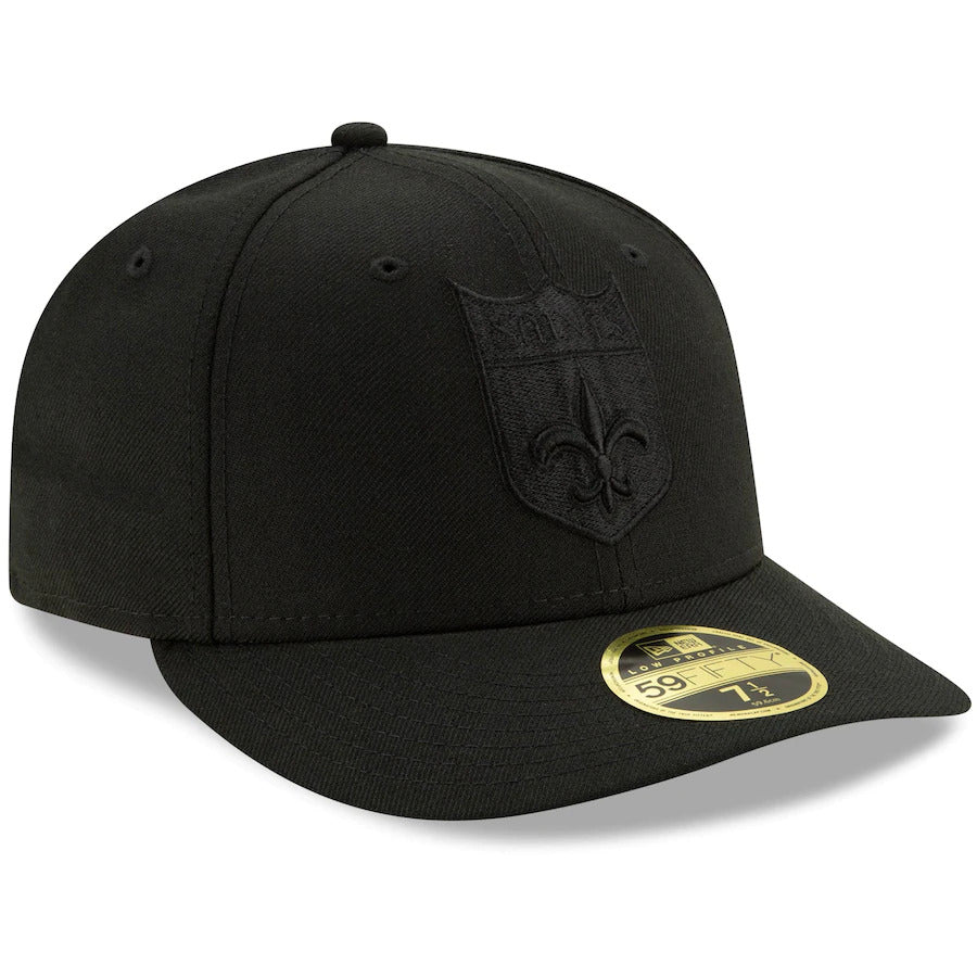 New Orleans Saints New Era Black Throwback Logo Low Profile 59FIFTY Fitted Hat