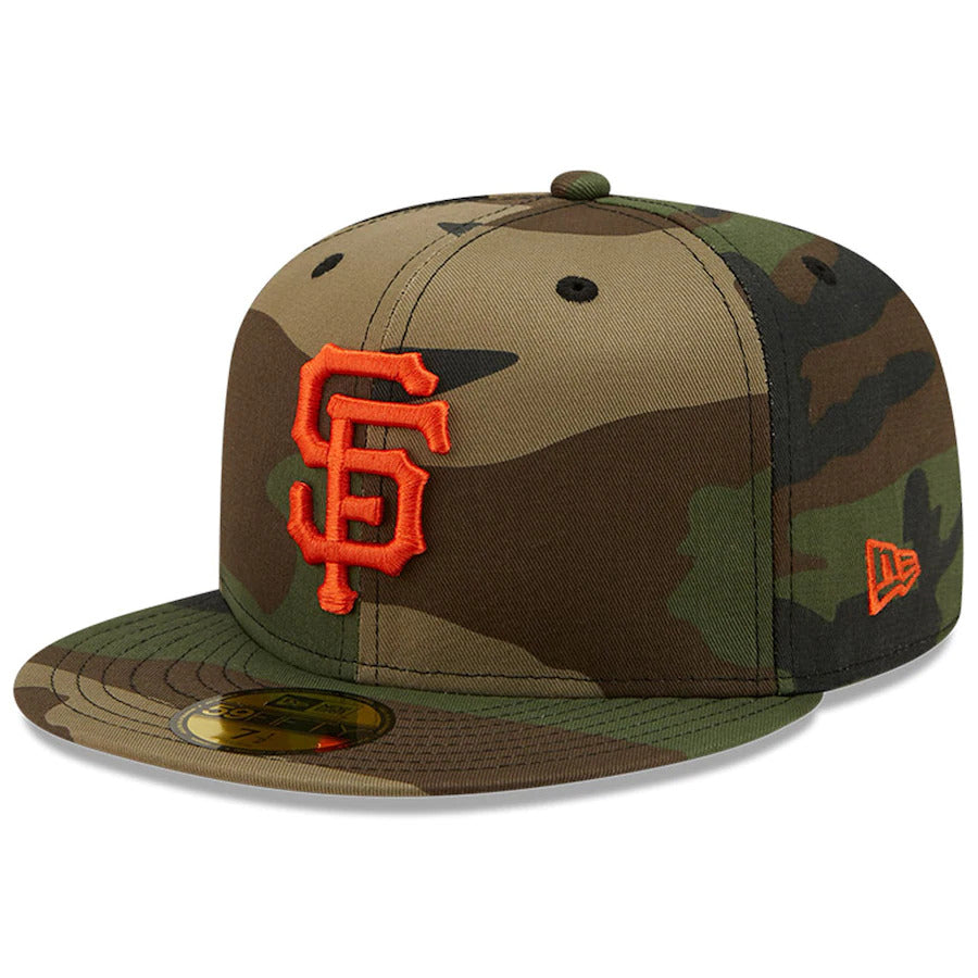 New Era Camo San Francisco Giants 2014 World Series Patch Woodland Undervisor 59FIFTY Fitted Hat