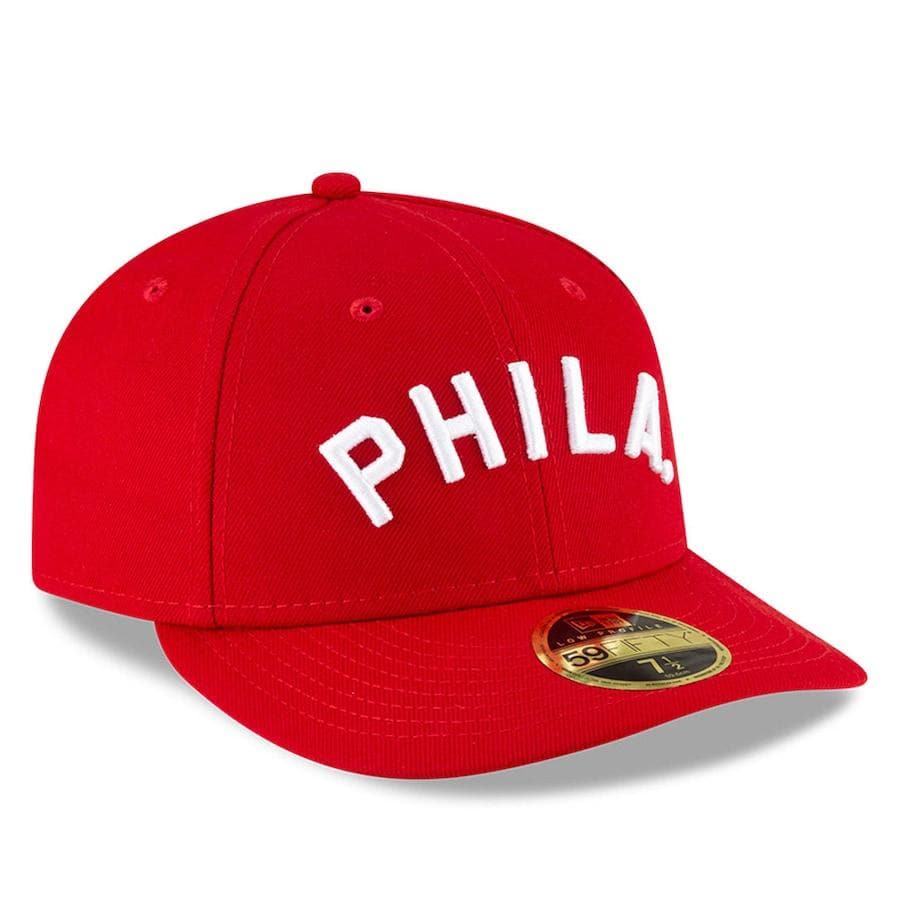 New Era Philadelphia Phillies Red Ligature Low Profile 59FIFTY Fitted Hat