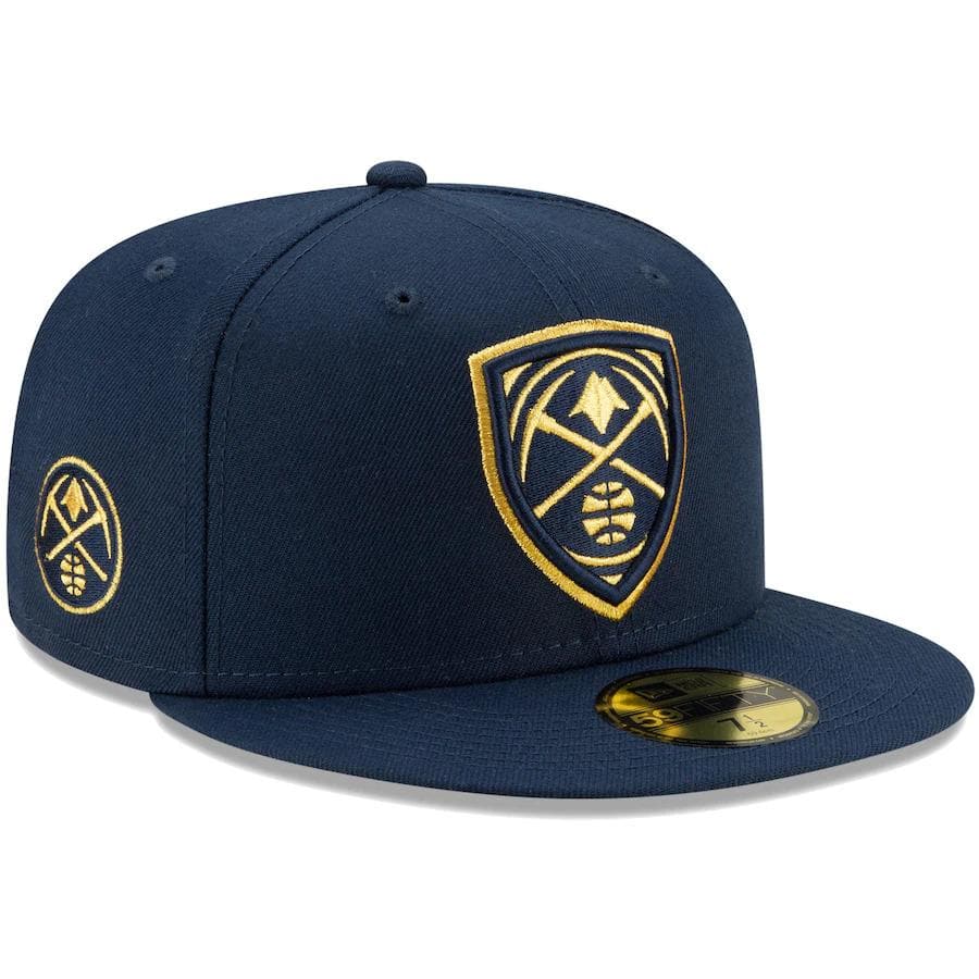 New Era Denver Nuggets Navy Blue & Gold Shield 59Fifty Fitted Hat