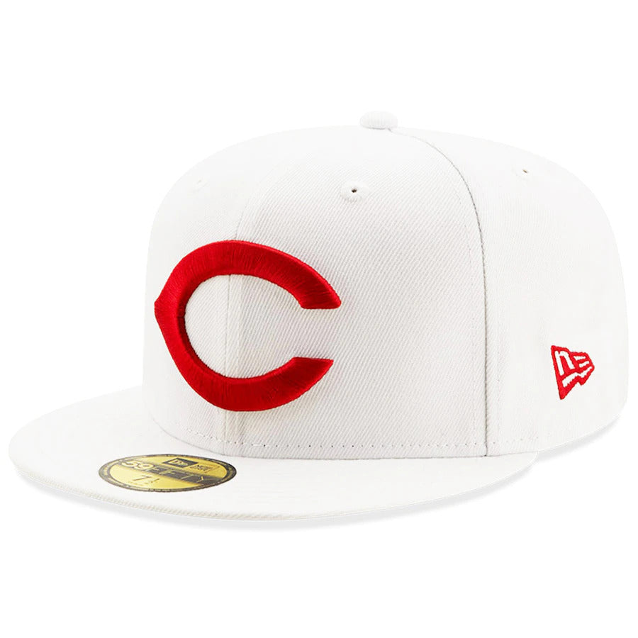 New Era White Cincinnati Reds 1975 World Series Patch Undervisor 59FIFTY Fitted Hat