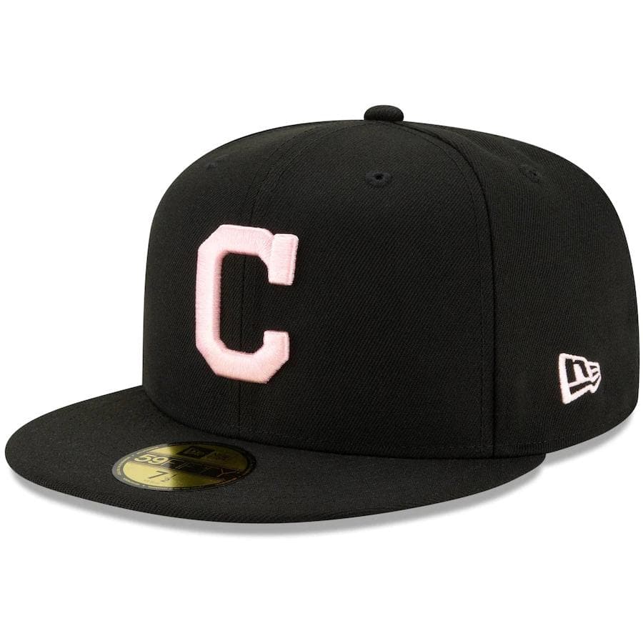 New Era Cleveland Indians Black 2019 MLB All-Star Game Patch Pink Undervisor 59FIFTY Fitted Hat
