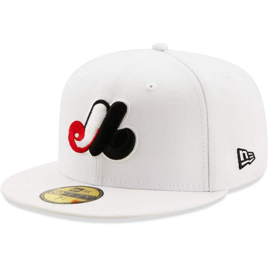 New Era White Montreal Expos 35th Anniversary Patch Red Undervisor 59FIFTY Fitted Hat