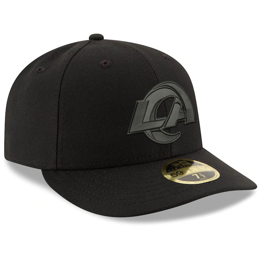 New Era Black Los Angeles Rams Logo Low Profile 59FIFTY Fitted Hat