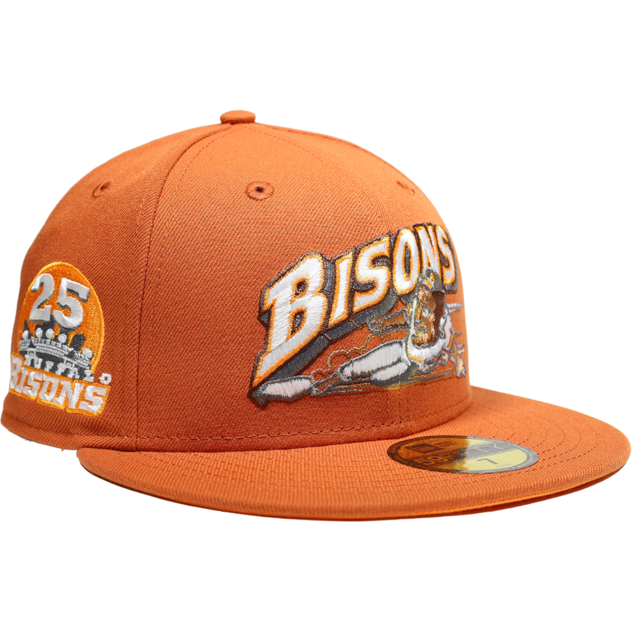 New Era Buffalo Bisons Rust Orange Buster Orange UV 59FIFTY Fitted Hat