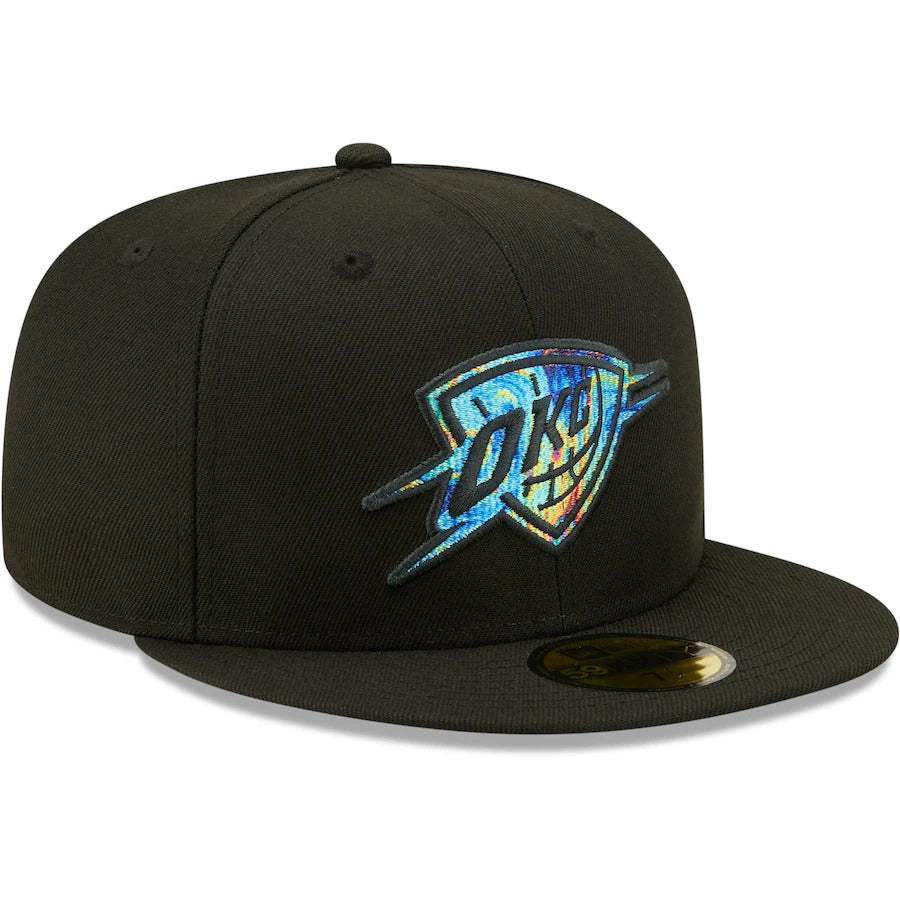 New Era Oklahoma City Thunder Black Oil Dye 59FIFTY Fitted Hat