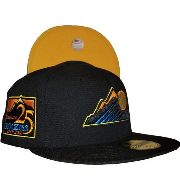 New Era Colorado Rockies "Maui Wowie" Black/Yellow 25th Anniversary 59FIFTY Fitted Hat