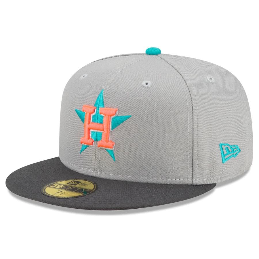 New Era Grey Houston Astros Hot Pink Undervisor 59FIFTY Fitted Hat