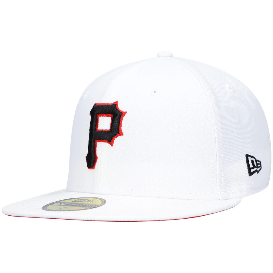 New Era White Pittsburgh Pirates 1971 World Series Patch Red Undervisor 59FIFTY Fitted Hat