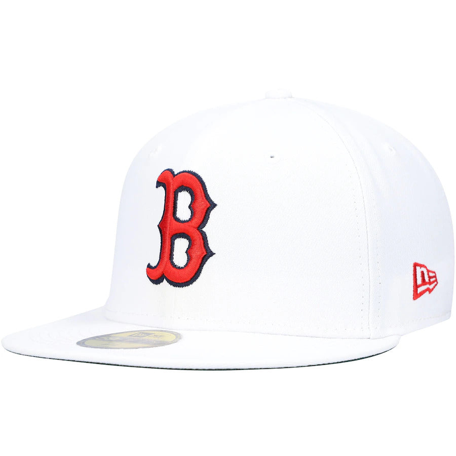 New Era White Boston Red Sox Fenway Park 100th Anniversary Patch Undervisor 59FIFTY Fitted Hat