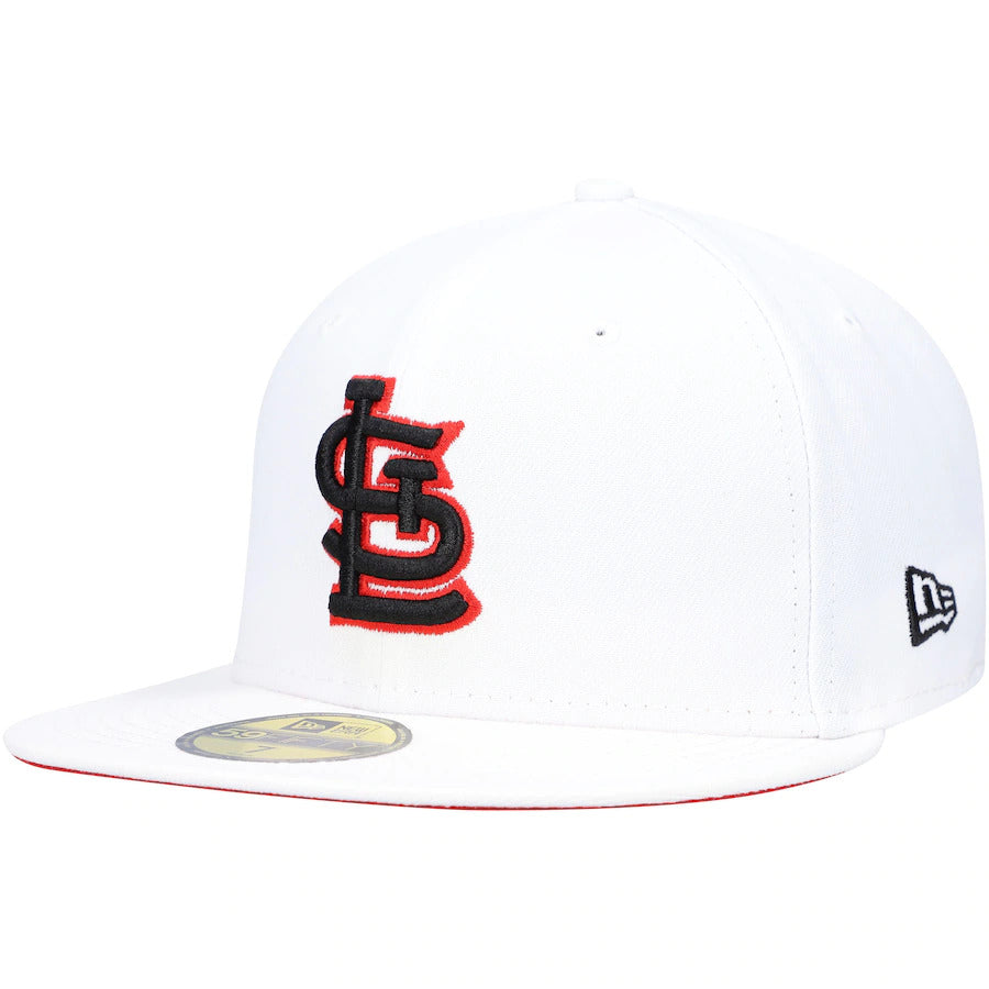 New Era White St. Louis Cardinals 2006 World Series Patch Red Undervisor 59FIFTY Fitted Hat