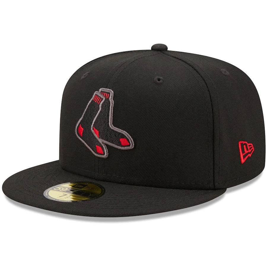 New Era Black Boston Red Sox 1999 MLB All-Star Game Patch Blackout Pop Undervisor 59FIFTY Fitted Hat