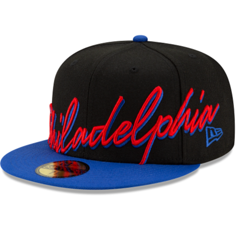 New Era Philadelphia 76ers Cursive 59FIFTY Fitted Hat