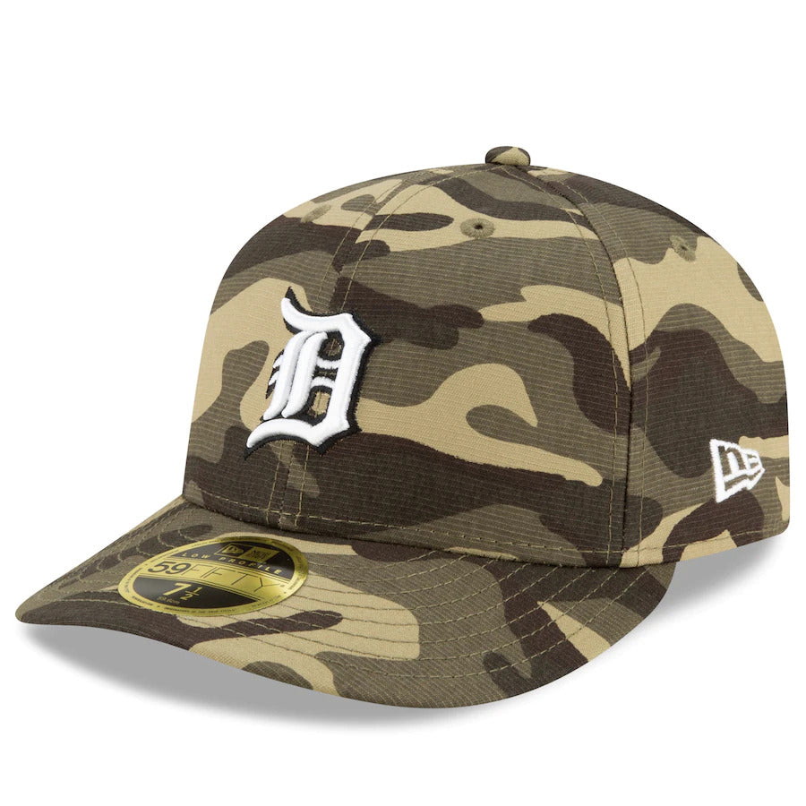 New Era Detroit Tigers 2021 Camo Armed Forces Day On-Field Low Profile 59FIFTY Fitted Hat