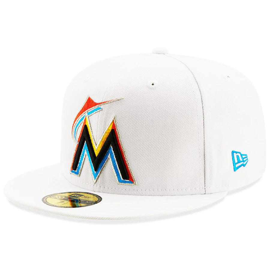 New Era White Miami Marlins 2017 MLB All-Star Game Patch Undervisor 59FIFTY Fitted Hat