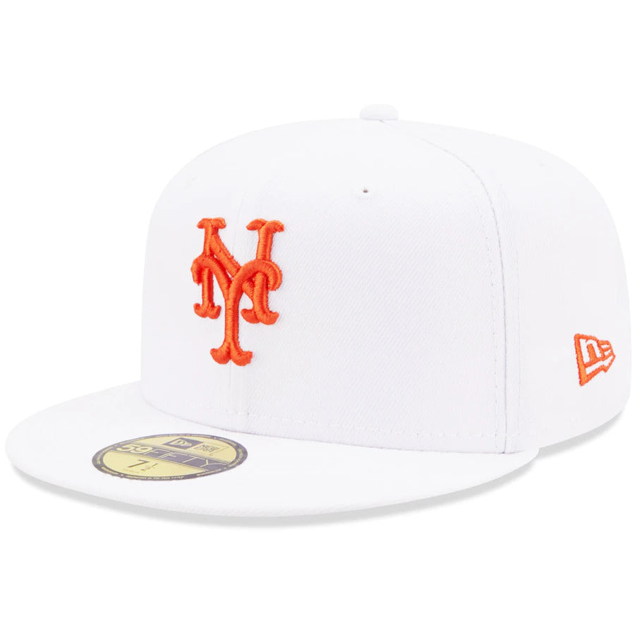 New Era White New York Mets 25th Anniversary Patch Undervisor 59FIFTY Fitted Hat