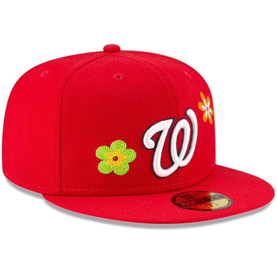 New Era Washington Nationals Chain Stitch Floral Red 59FIFTY Fitted Hat
