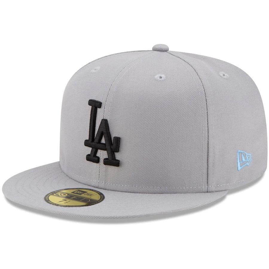 New Era Los Angeles Dodgers Gray 40th Season Sky Blue Undervisor 59FIFTY Fitted Hat