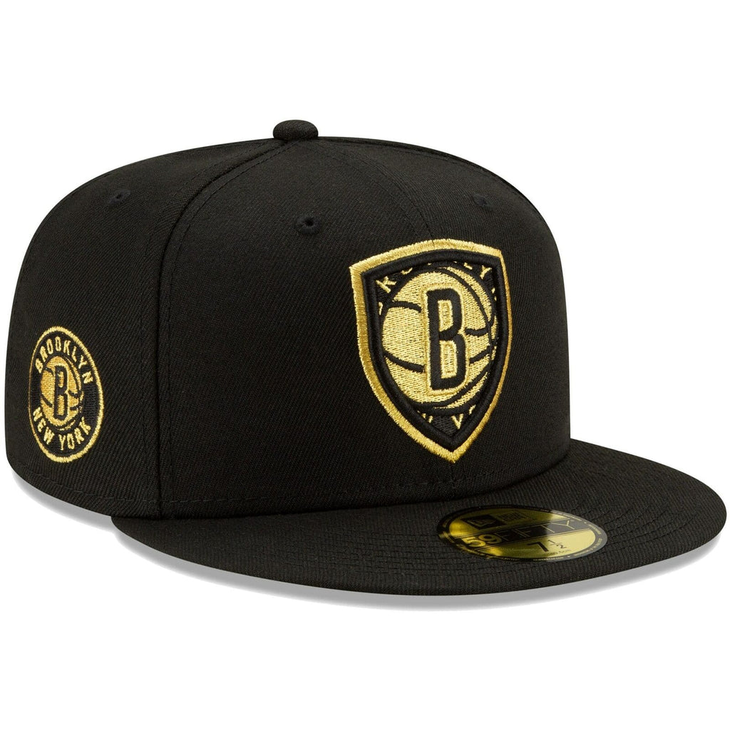 New Era Brooklyn Nets Black Shield 59Fifty Fitted Hat