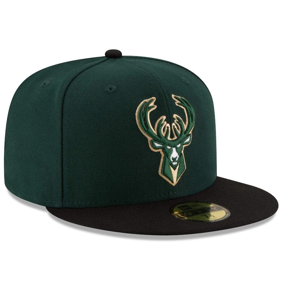 New Era Milwaukee Bucks 2Tone Green/Black 59FIFTY Fitted Hat