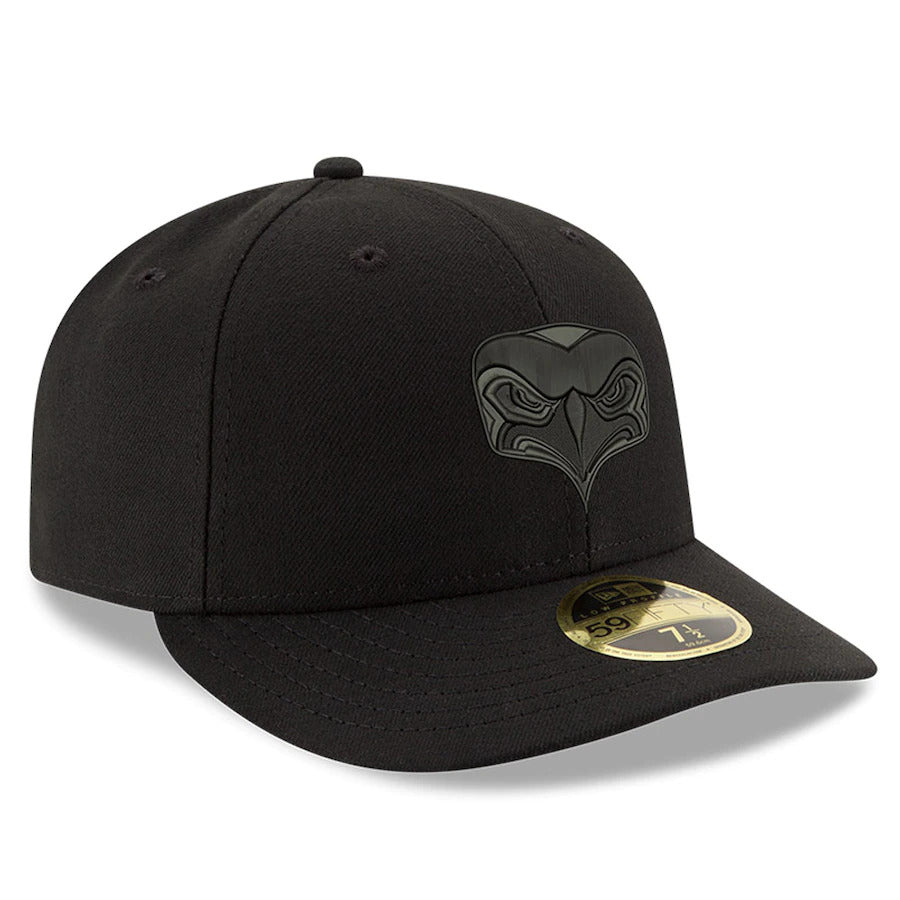 New Era Black Seattle Seahawks Alternate Logo Bob Low Profile 59FIFTY Fitted Hat