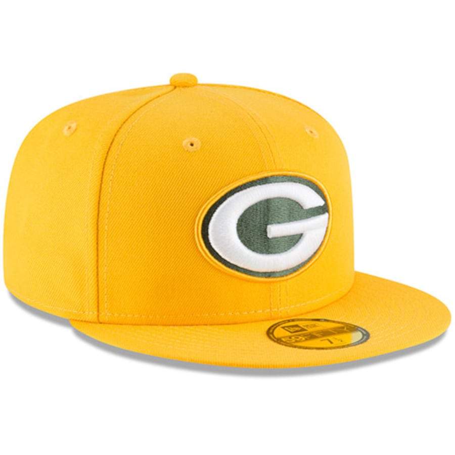 New Era Green Bay Packers Yellow Omaha 59Fifty Fitted Hat