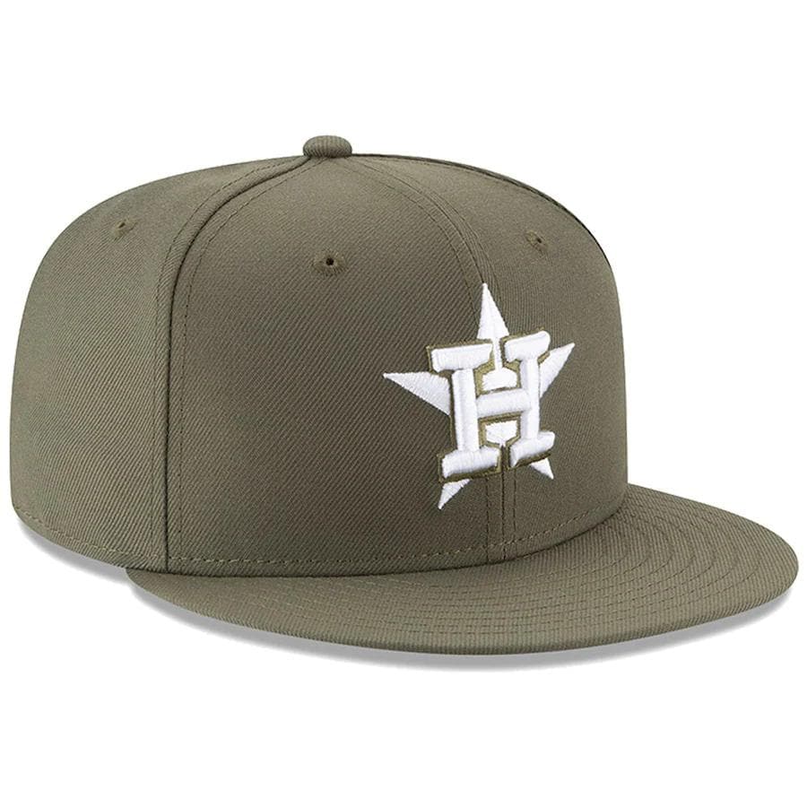 New Era Houston Astros Military Green 59Fifty Fitted Hat
