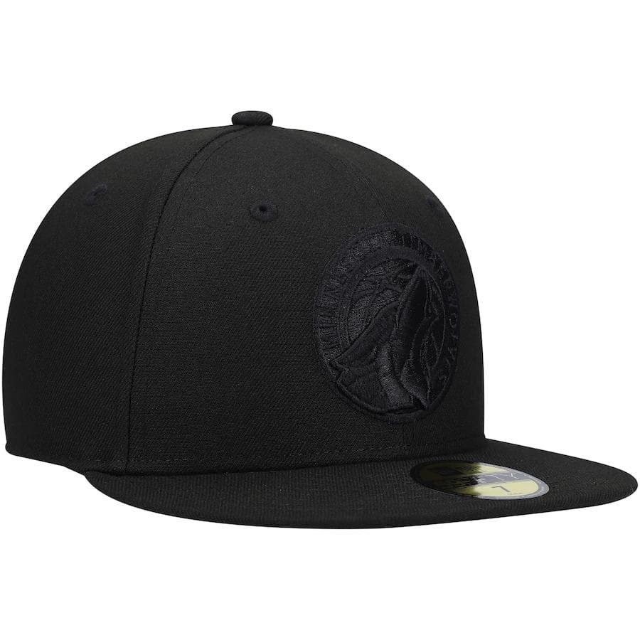 New Era Minnesota Timberwolves Black on Black 59Fifty Fitted Hat