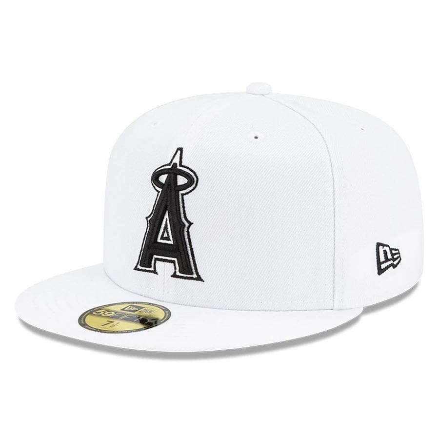 New Era White Los Angeles Angels Floral Undervisor 59FIFTY Fitted Hat