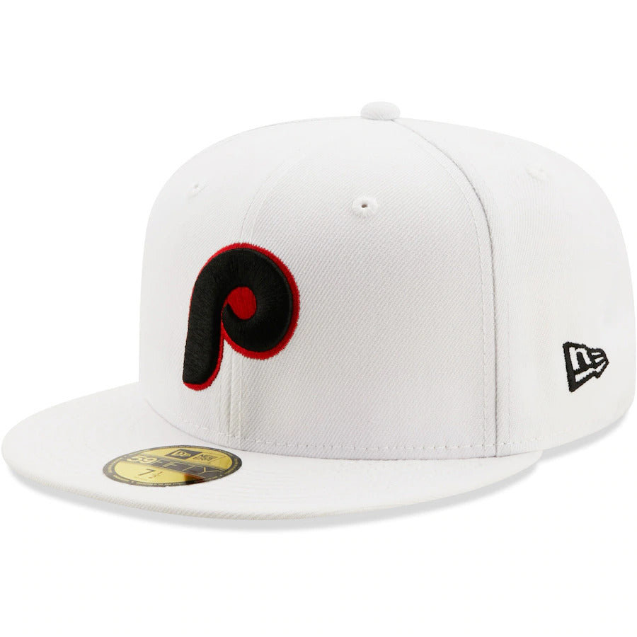 New Era White Philadelphia Phillies 1980 World Series Patch Red Undervisor 59FIFTY Fitted Hat