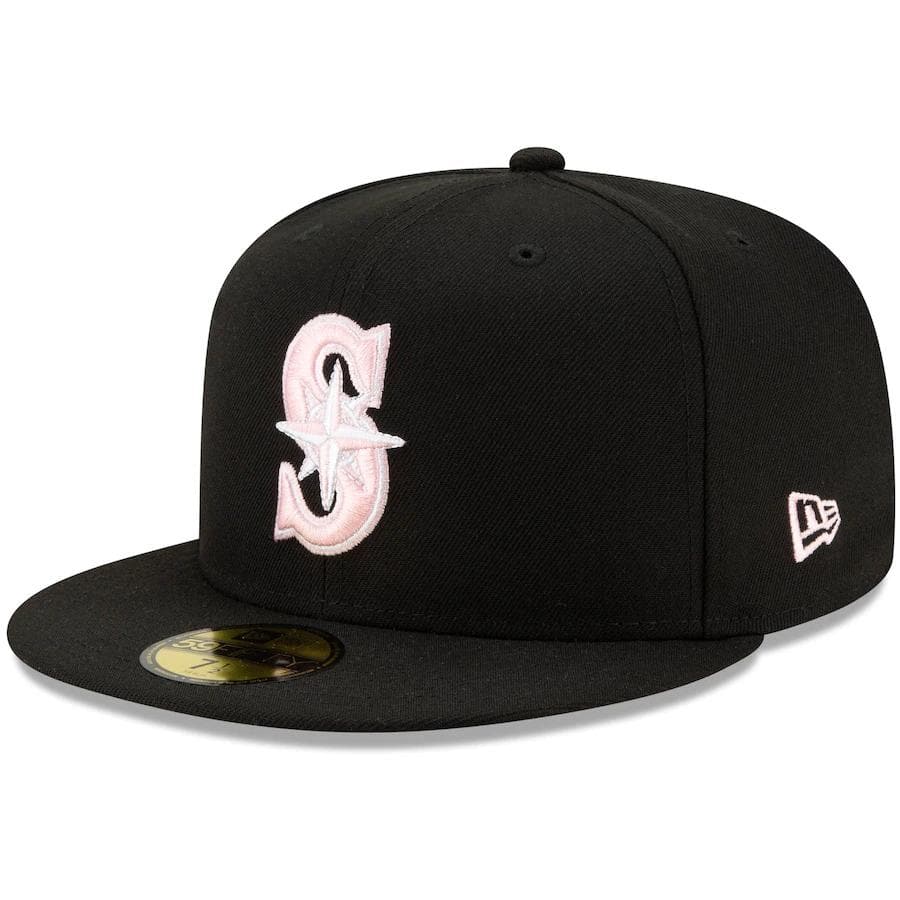 New Era Seattle Mariners Black 35th Season Pink Undervisor 59FIFTY Fitted Hat